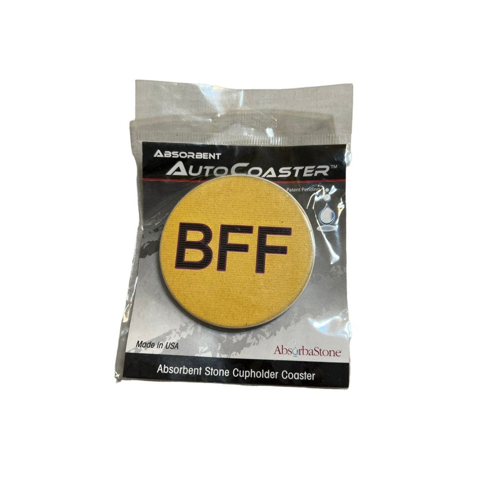 Absorbastone Absorbent Stone Cup Holder Coaster USA Yellow BFF NEW